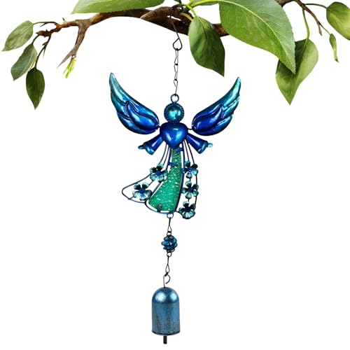 Ángel carillón de viento para exteriores, con alas y sonido calmante, para casa, jardín, terraza, balcón, exterior