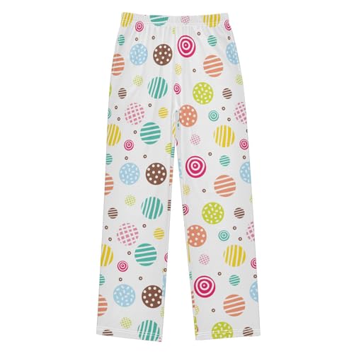 Boys' Pants Cute Geometric Pattern Long Bottoms Jogger Pants Elastic Waist Trousers with Pockets S-XL