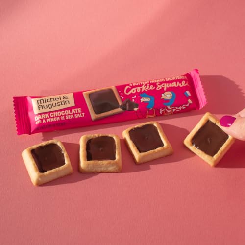 Image of Michel et Augustin Cookies Individually Wrapped Snacks, Dark Chocolate & Sea Salt Shortbread Cookie Bars, Bulk Snacks, 180 French Butter Cookies