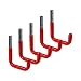 Produktbild Gedotec Wandhaken Metall mit roter Gummierung Allzweckhaken Werkstatt | 115 x 140 mm | Geräte-Halter Stahl verzinkt | Montagehaken-Set Tragkraft 30 kg | 5 Stück - Garagen-Haken für die Wand-Montage
