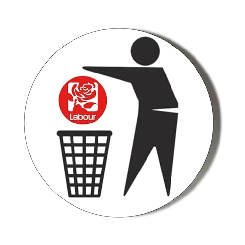 Gift Insanity White Put Labour Party In The Bin - 6 X 87Mm (3.4 Inches) Stickers