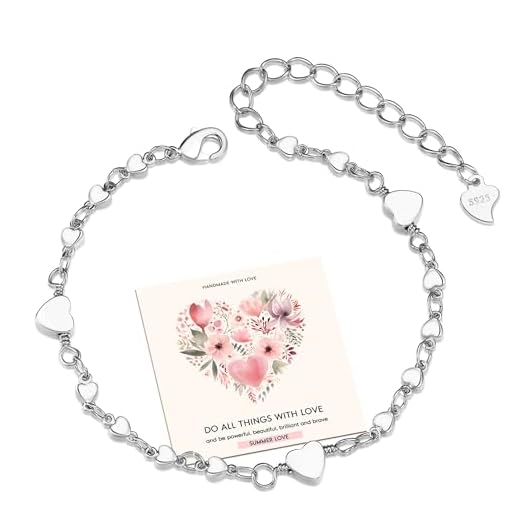EXGOX Damen Armband Herz 925 Sterling Silber Armband