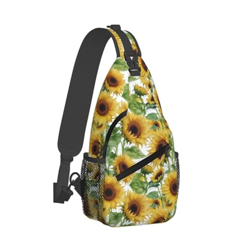 Bolso bandolera con estampado de girasol para viaje miniatura 2