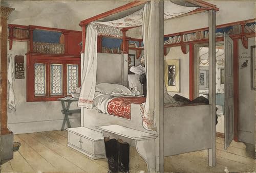 Tableau Carl Larsson La chambre de papa impression sur toile 60x90cm pour bureau
