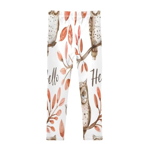 Toddler Girls Leggings Printed Yoga Pants Leggings Watercolor Owls with Word for Kids2