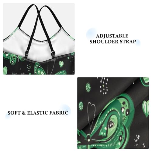 Girl's One Piece Swimsuit Green Butterflies Heart Beach Bathing Swimwear3