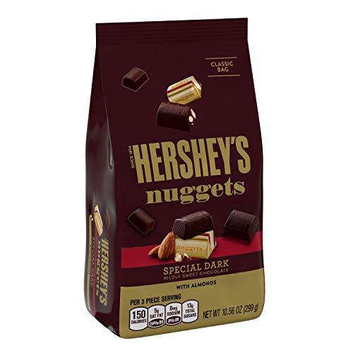 dark chocolate hershey - HERSHEY'S Nuggets Chocolate Candy, Special Dark with Almonds, 10.56 Ounce