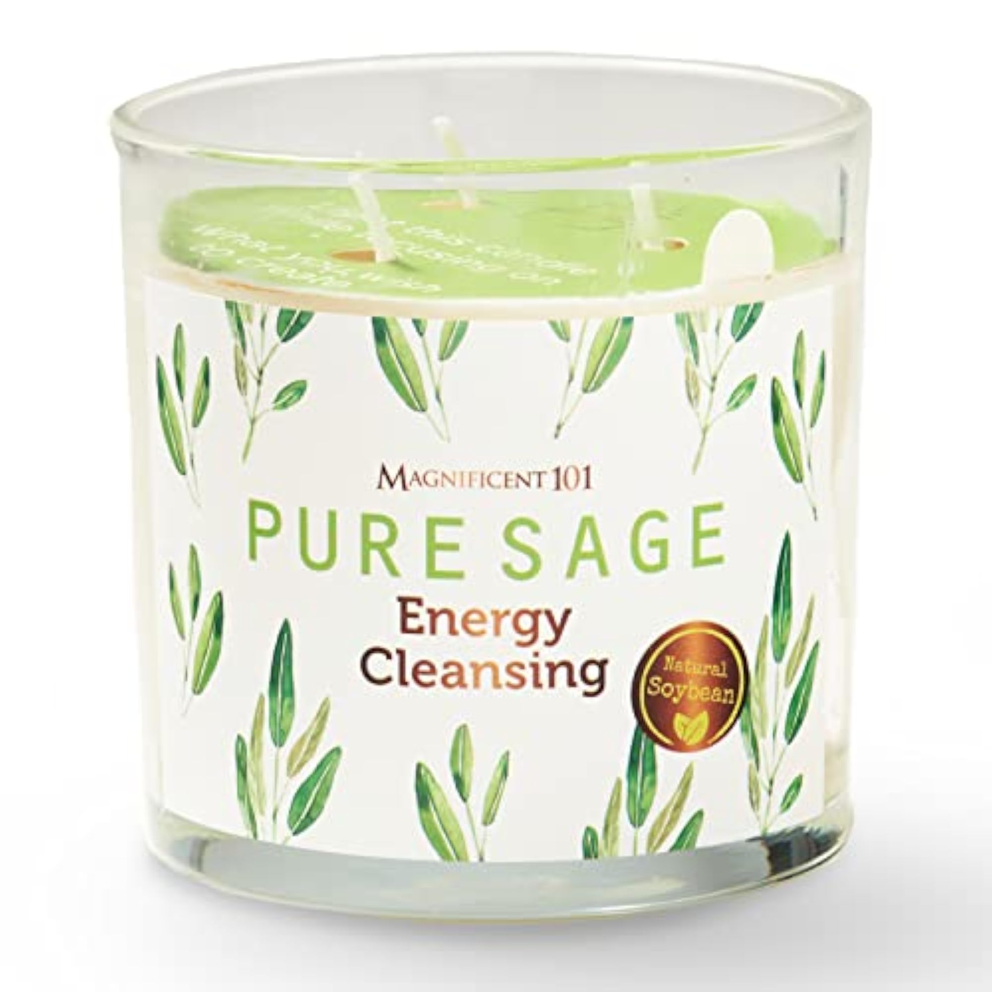 Large Pure SAGE Smudge Candle for House Energy Cleansing