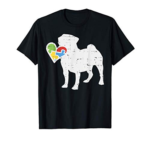 Autism Heart Pug Shirt Awareness Dog Lover Autistic Gift Camiseta