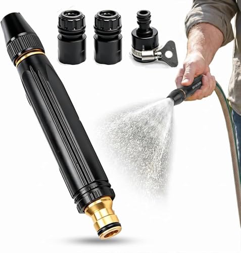MyReiDo Power Washer Nozzle, High Pressure Hose Nozzle with 6 Spray Patterns, Pressure Washer Hose Attachment for Car Wash, Patio, Garden, Pet – Heavy Duty Metal 1‑Pack