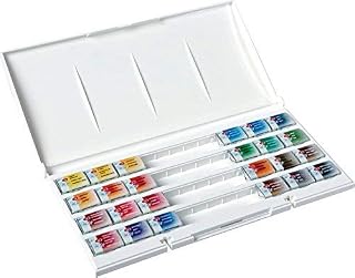White Nights Watercolour White Night Artists Watercolour Set 24 Whole Pans, Plastic Box, Multi-Colour, Count (Pack of 1)