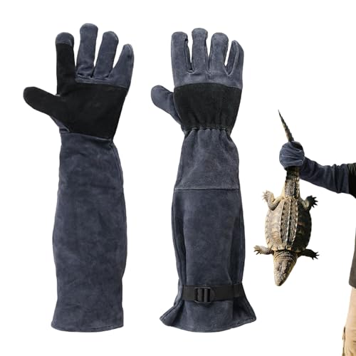 Generisch Guantes de manipulación de animales, 60 cm, guantes resistentes a mordeduras - Equipo de protección para agarrar ganado, pájaro, perro, reptil, gato, cuidado