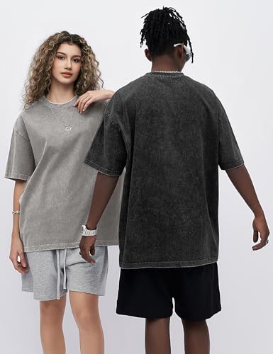 Eisctnd Men Oversized T Shirts, 3 Pack Heavy Cotton Vintage Tee Loose Fit Short Sleeve Casual Basic Washed Unisex Tops4