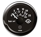  VDO - Voltímetro negro 8-16 V-12 V