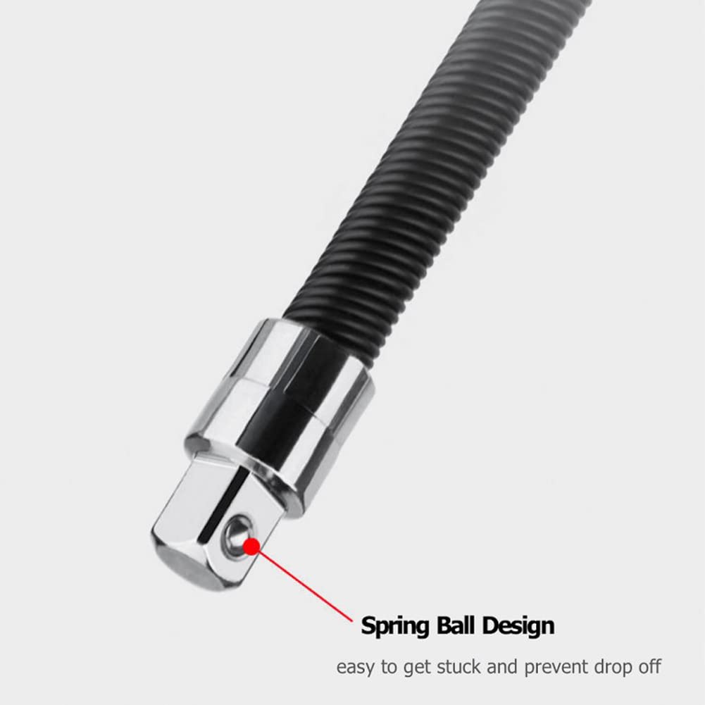 Flexi Verlängerungsstangen-Set, 3-teilig – 1/4", 3/8", 1/2" Antrieb, Biegt Sich Bis 90 Grad