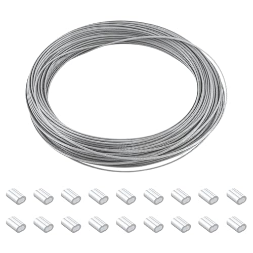1 Stück Drahtseil 304 Edelstahl 21m/ 1mm, Bilderrahmen Hängender Draht,Stahlseil ummantelt mit 20 Aluminiumhülsen,Edelstahlseil Stahlseil für Rankhilfen, Lichteraufhängung, Zaun 1 Stück Drahtseil 304 Edelstahl 21m/ 1mm, Bilderrahmen Hängender Draht,Stahlseil ummantelt mit 20 Aluminiumhülsen,Edelstahlseil Stahlseil für Rankhilfen, Lichteraufhängung, Zaun