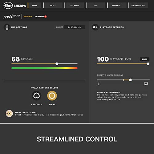 Logitech For Creators Blue Yeti Nano Premium Usb Microphone For Pc, Mac, Gaming, Recording, Streaming, Podcasting,Condenser Mic Blue Vo!Ce Effects, Cardioid&Omni, No-Latency Monitoring-Vivid Blue #TOP6