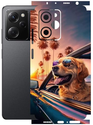 Image of AtOdds - Full Body Back Screen Guard Protector Film - Lamination Wrap Skin Sticker Compatible with Poco X5 PRO (5G) | Scratchproof Matte Finish (Happy Doggo)