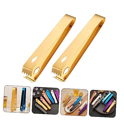 HOLIDYOYO Ice Cube Clamp Restaurant Use 2pcs Stainless Steel Tongs Heat-resistant and Easy to Handle