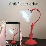 LNNSNE Tri-Color Adjustable Bedside Lamp with Push Button Switch - Lilią Wiślane - Acrylic Light, Soft and Warm Lighting