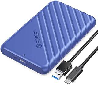 ORICO 2.5 inch USB C Hard Drive Enclosure USB 3.1 Gen 2 to SATA III External Hard Drive Case for SSD HDD 9.5 7mm Tool-free with UASP, Blue (25PW1-C3)