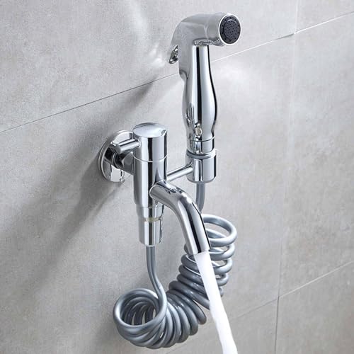 Ducha higiénica para WC en latón con doble mando y acabado cromado 3