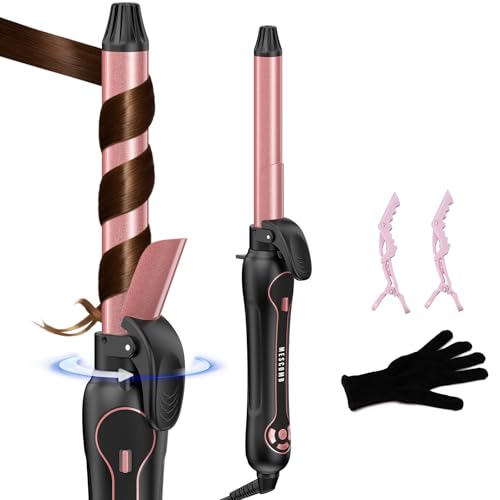 Rotating Curling Iron 1 Inch - Automatic Curling Iron Dual Voltag...