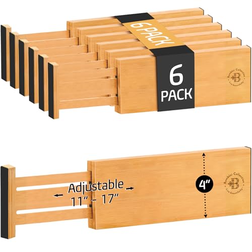 6 Pack Drawer Dividers 4 Inch High, 11”-17