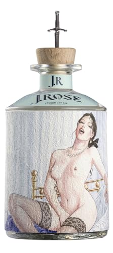 J.Rose, Ginebra premium Italiana estilo London Dry, Gin de 9 botánicos. Botella con diseño de Milo Manara de 70 cl, 43% Vol de Alcohol. (JR06)