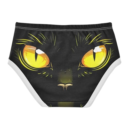 Girls Underwear Toddler 2t Cotton Cute Panties Girl Fun Print Undies Kids Briefs Glowing Cartoon Cat Eyes Black2