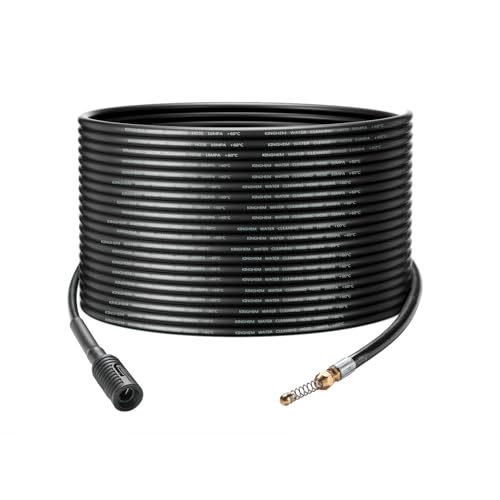 YUET 20M Pressure Washer Extension Drain Pipe Cleaning Hose Cleaner Kit,Flexible Tube Unblocker Sewer Jetter with Jet Nozzle Rotating for Bosch High Pressure Washers EasyAquatak UniversalAquatak AQT