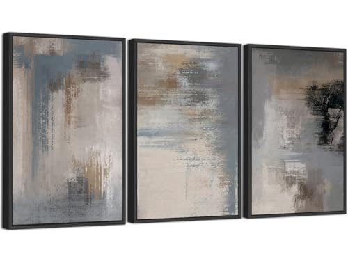 Large Framed Abstract Wall Art, Modern Grey Canvas Prints, 24"x36"x3 by ASDCEUTICALS - Used condition - Image 8