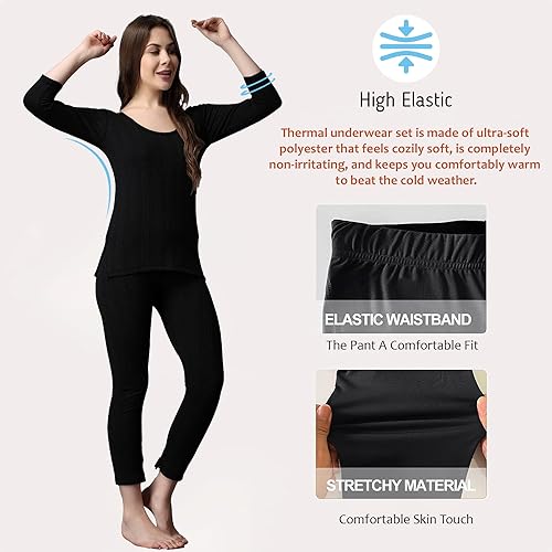 Image of FF Winter Wear Thermal Upper Vest and Bottom Lower Warmer Combo for Women Long Johns Underwear Set