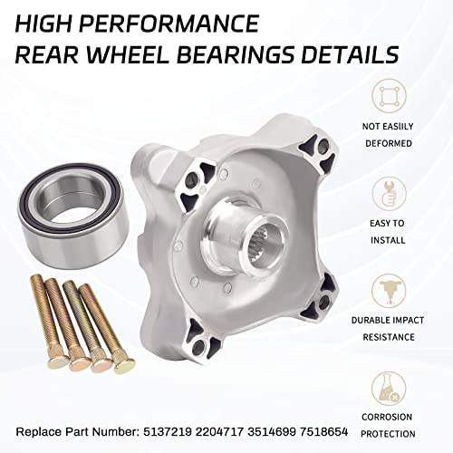 Fhsjxr 5137219 Wheel Hub Bearing Stud Service Kit For Polaris Rzr 800 2008-2014, Rzr S 800 2009-2014, Rzr 800 Efi 2010-2013, Rzr 570 Efi 2012-2013, Replaces# 2204717 3514699 7518654 #TOP3