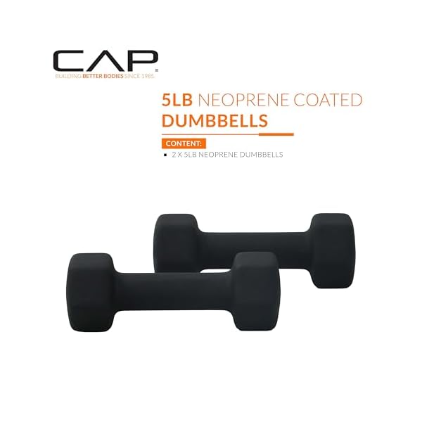 CAP Barbell Neoprene Dumbbell Weights Pairs & Sets | Black - Image 2