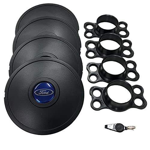 Jogo de Calotas de Centro Miollo para Ford Fiesta Aro 14 2002/2014 Estilo Tradicional Preto
