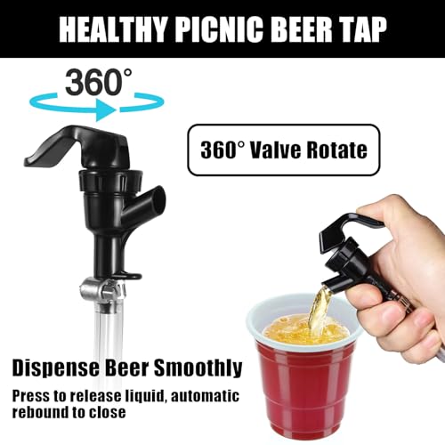 3 FT Ball Lock Beer Line Assembly Kit, 3/16\" Liquid Line with Picnic Tap Faucet PVC Brewing Tubing Ball Lock Quick Disconnect for Cornelius Keg Beer Dispenser Soda Dispensing (1 PCS)