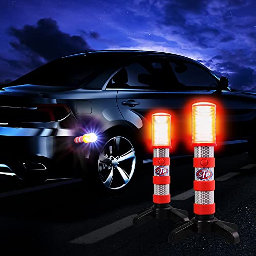XTREME STP Emergency LED Road Flares, 3 Separate Lighting Modes: Flashing Red, Solid Red and White Flashlight, Visible From Up To A Mile, Foldable Stands/Built-In Magnet Sticks To Car - Image 9