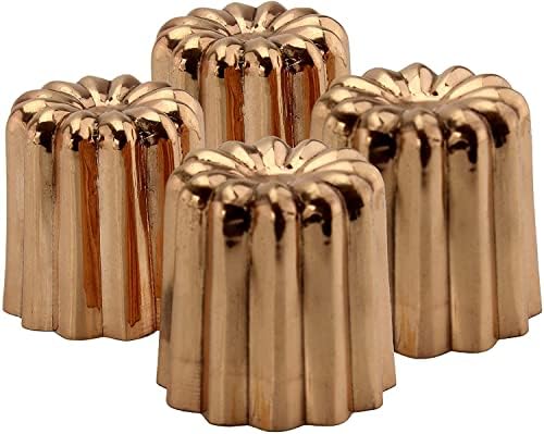 Darware Copper Canelle Pastry Molds (4-Pack); 2-Inch Bordeaux French  Custard Cannele Cake Traditional Pastry Baking Molds with Heat-Conducting  Copper