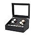 Scatola Porta Orologi Rotante elettrica a 4 + 6 Griglie con Scatola per Orologi Blac Carica Automatica