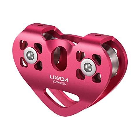 Lixada Zipline Pulley 30KN Trolley Rescue for 1/4 5/16 3/8 1/2 Cable Backyard Zipline, Hauling, Rigging and Commercial Purposes,Holds Upto 6700lbs Cover