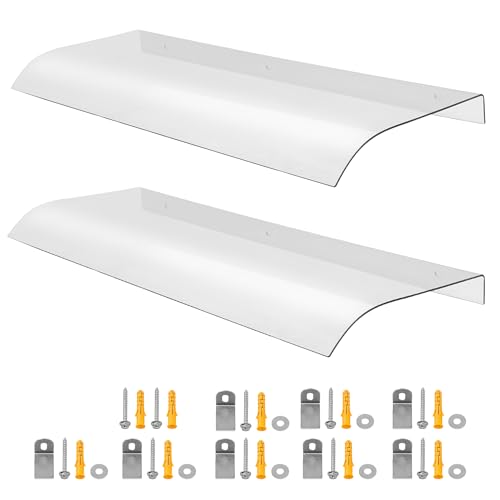 HaiYiZuhause Vordach für Haustür, Draußen Regendach, Polycarbonat Blatt transparente Markise für Haustür, Veranda Patio Dach (Transparent, 100 x 40cm, 2pcs) HaiYiZuhause Vordach für Haustür, Draußen Regendach, Polycarbonat Blatt transparente Markise für Haustür, Veranda Patio Dach (Transparent, 100 x 40cm, 2pcs)