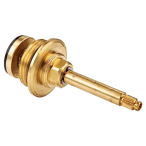 tecuro Ventiloberteil Sanitäroberteil für Unterputz-Ventile 1 Zoll, mit Zahnkranz und IG M4 an Griffaufnahme, Messing blank, inkl. Dichtungen, 25562