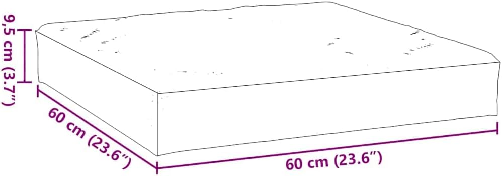 vidaXL Pallet Cushion - Melange Anthracite Polyester Seat Pad for Outdoor/Indoor Use - Soft Foam Fiber Filling - 23.6"x23.6"x3.9"