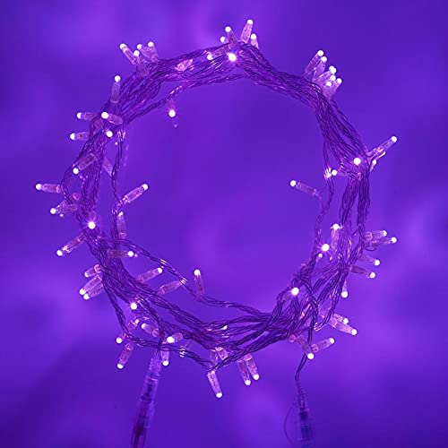 Lights4fun Core Series Outdoor String Lights 400 Violet LEDs Clear Cable Fairy Lights 40m Low Voltage Plug in Timer