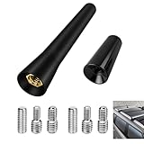 Autoantenne Auto Dachantenne 6,5 cm, Autoantenne Kurz Universal für Autoradio mit starkem FM AM DAB Empfang wasserdichte Edelstahl Antenne mit 4 5 6 mm Adapter einfache Montage für PKW Kombi SUV