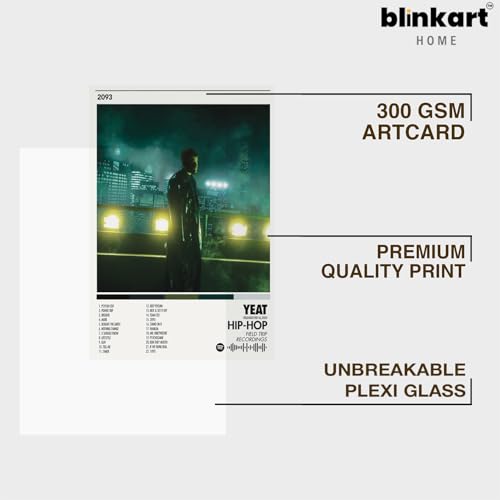 Image of BLINKART YEAT- 2093 Wall Photo Frames | Wall Art for Bedroom, Living Room, Studio or Office | Album Cover Print with Spotify Song Link QR Code | Gift for Fans - 8x12 In