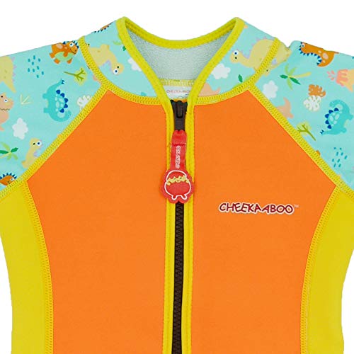Cheekaaboo Wobbie Kids One Piece Uv Protection Thermal Swimsuit For Boys And Girls, 2-8 Years (4-6 Years Old, Pumpkin Orange/Dino) #TOP2