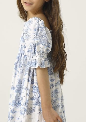 NOTHING FITS BUT Girl’s Classic Cotton Linen Dress, Hana Gown, Puffed Sleeves Frock Kids Cotton Casual Dresses3