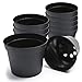 Produktbild Prime Garden® Rund Kunststoff Anzuchttöpfe Blumentöpfe Pflanztöpfe für Innen- und Außenbereich (Schwarz Ø8cm x 6,4cm / 0,2l / 20 Stück)